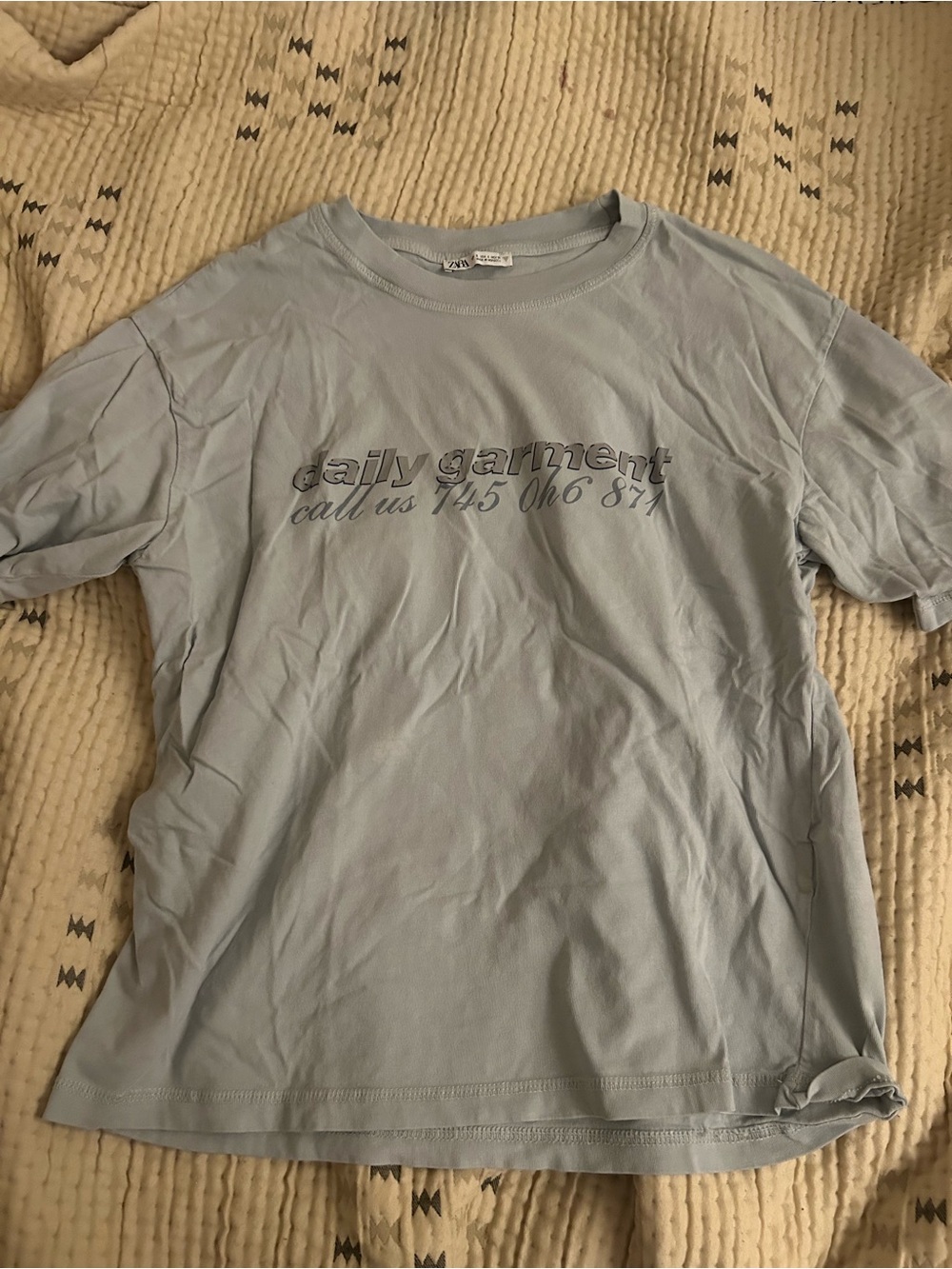 Zara Light Blue Baggy Tee
